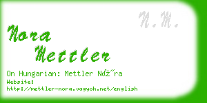 nora mettler business card